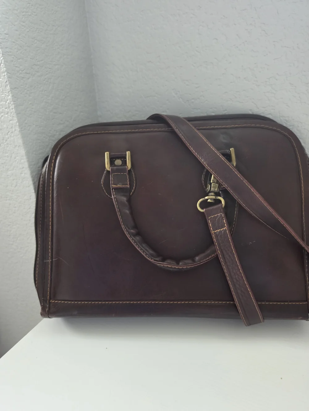 Gilmar Classic Brown Leather Bible Case/Briefcase